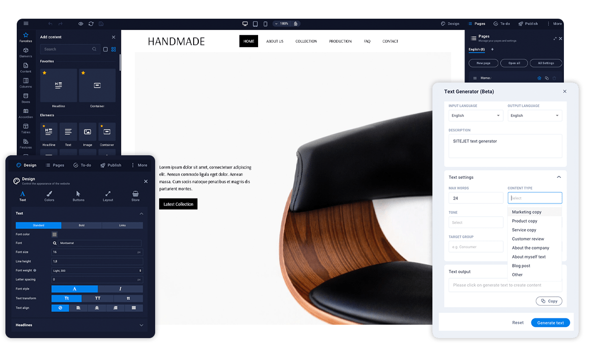 SiteJet Website Builder Screenshot